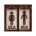 Identificador Banheiro Feminino e Masculino em MDF 