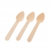 Colher De Sobremesa Branca De Madeira 10un 11cm